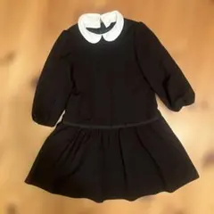フォーマル　白襟つき黒ワンピース120