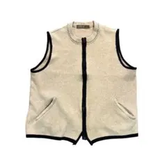 7AS1 90'sニットベスト ベージュ グランパコア 古着used