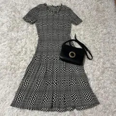 幾何学模様 半袖シャツワンピース