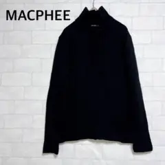 マカフィー　カシミヤウール混プルオーバーニット　　セーター　黒　長袖　ハイネック