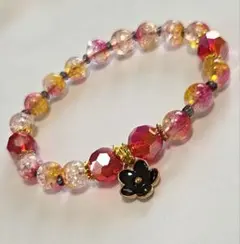 カラフルビーズフラワーブレスレット