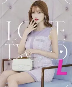 新品未使用タグ付きパールボタンノースリーブツイードタイトミニキャバドレス