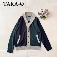 【タカキュー】ボタン付きカーディガン （M)ショールカーラー 羽織り カジュアル