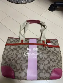 COACH トートバッグ ベージュ ピンク