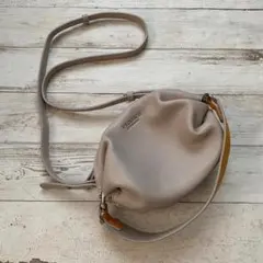 【美品】PICONE ピンクベージュ オレンジ 2WAY ショルダーバッグ