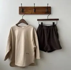 韓国子供服　oatmeal セットアップ　M(105-115)