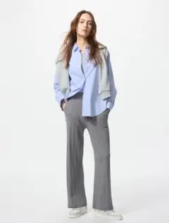 ユニクロ　ウォッシャブルニットケーブルパンツ