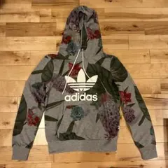 アディダスオリジナルス 紫陽花柄 フード付きパーカー Lサイズ