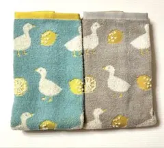 新品　フェイスタオル　アヒル　あひる　鳥　北欧　２枚のサムネイル