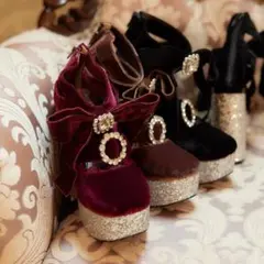 Swankiss ❤︎ EV laceup velour heels