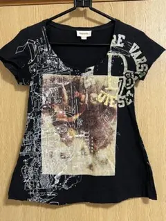 DIESEL Tシャツ グラフィック 両面プリント ブラック
