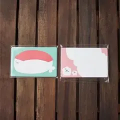 【あざらすしともふのメッセージカードセット】オリジナルキャラクターイラスト文房具
