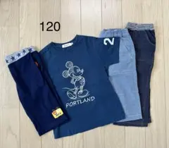 ミキハウス 無印 ワールド4点セット 120 半袖Tシャツ 半ズボン