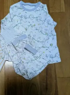 コンビミニ長袖パジャマ水色 シロクマ柄 110