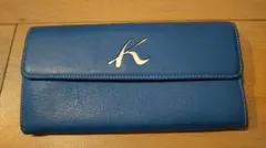 【美品】Kitamura 長財布　ブルー　ホワイトステッチのサムネイル