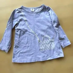 ラベンダー ラメポシェットプリント 長袖Tシャツ［110サイズ］【デビロック】