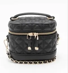 RANDA キルティング2WAYミニバニティバッグ　ブラック　黒