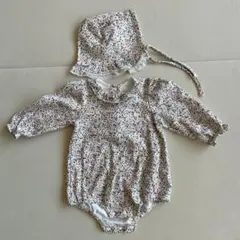 韓国子供服　agabang 花柄ロンパース・帽子セット　帽子新品未使用