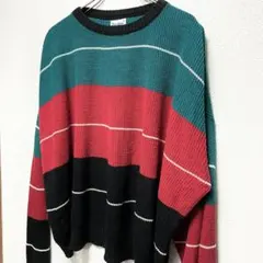 【デザイナーズ】80s Repage アクリルデザインニット 珍品 短丈 希少