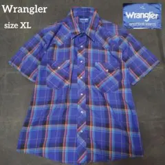 ラングラー Wrangler 90s ウエスタンシャツ チェック柄 ブルー XLのサムネイル