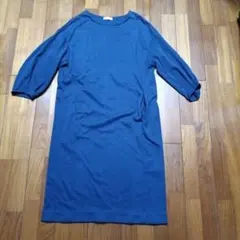 earth music&ecology ネイビー 七分袖 ワンピース