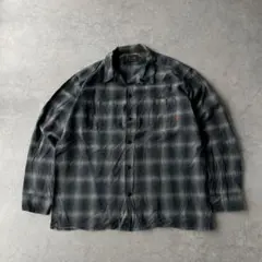 CALEE キャリー 開襟 シャツ オンブレチェック