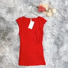 【タグ付き】 BASICS (EUR/M) カシュクール ノースリーブカットソー