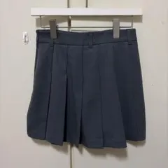 GU プリーツミニスカート グレー S