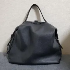 【中古美品】本革 シュリンクレザー リュック バックパック 黒のサムネイル
