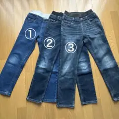 ズボン ロングパンツ3本セット 柔らかパウダーヒート ストレッチ 男の子 140