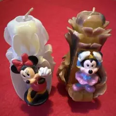 【ハワイ土産】ハワイアンディズニーキャンドルミニー　レトロ　２体セット