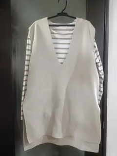 シューラルーDRESKIP ☆Vネックベスト＆長袖ボーダーカットソー　2点セット