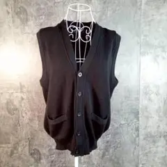 ✨cryssbabeer✨ニットベスト♡Vネック♡前開き♡ブラック♡(L)