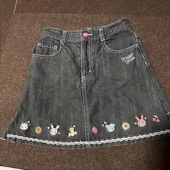 Mezzo Piano 刺繍デニムスカート