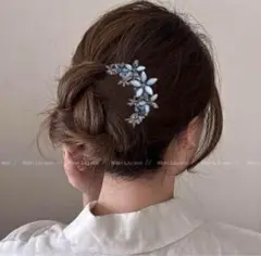 【新品】　花モチーフ　かんざし　Uピン 髪飾り 和装 結婚式 ブライダル