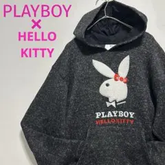 【匿名配送】プレイボーイ✖️ハローキティー パーカー ダークグレー 希少完売モデル
