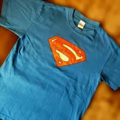 スーパーマン ロゴ Tシャツ ブルー　ロゴにTMのクレジット 非売品！