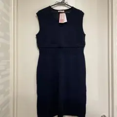 新品　Milk tea ネイビー 授乳服 ワンピース