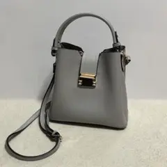 【GRL】2Way レザーショルダーバッグ【グレー】