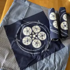 和風座布団カバー 花紋 55x59cm 3枚セット