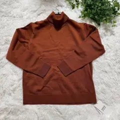 タケオキクチ タートルネックセーター Lサイズ ブラウン メンズ ニット