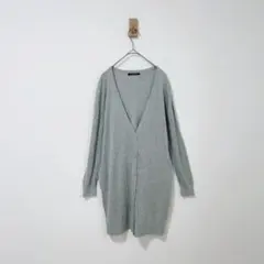 イング　グレー　ロングカーディガン　Ｖネック　ニットカーディガン