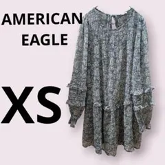 AMERICAN EAGLE 【XS】 ワンピース フラワープリント　ブルーのサムネイル