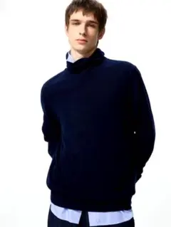 カシミヤタートルネックセーター カラー: 69 NAVY