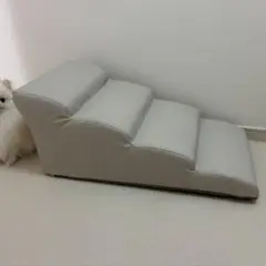 ドッグステップ 4段 犬用 木製 幅40cm PVCレザー クリーム - メルカリ