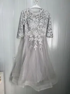 Q#000763グレー パーティードレス レディース エレガント ワンピース