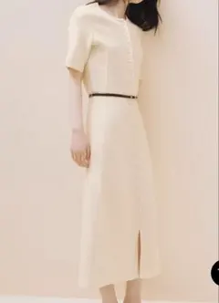 【ZARA】ベルト付きミディ丈ワンピース