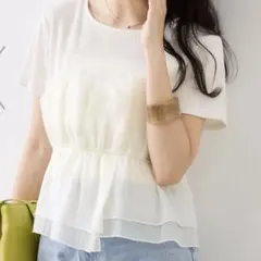 チェック＆無地シアービスチェドッキング半袖プルオーバー/イージーケアのサムネイル