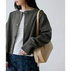 ROPE PICNIC ロペピクニック 編み切り替えニットカーディガン