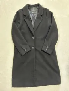 w closet ブラック　ロングコート チェスターコート サイズF 着画あり